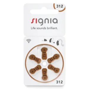 Signia size 312 Hearing Aid Batteries | 1 Packet (6 Batteries)